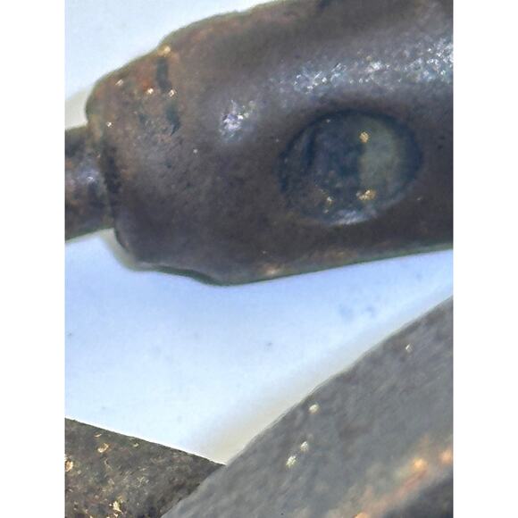 Authentic 1800s Antique Cast Iron SAD 6 Primitive Rustic Decor Door Stop paperwt - Picture 7 of 7